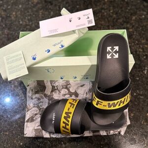 Off-White Mens Industrial Belt Pool Slides Sandals Size 7.5US 41.0EU Brand New